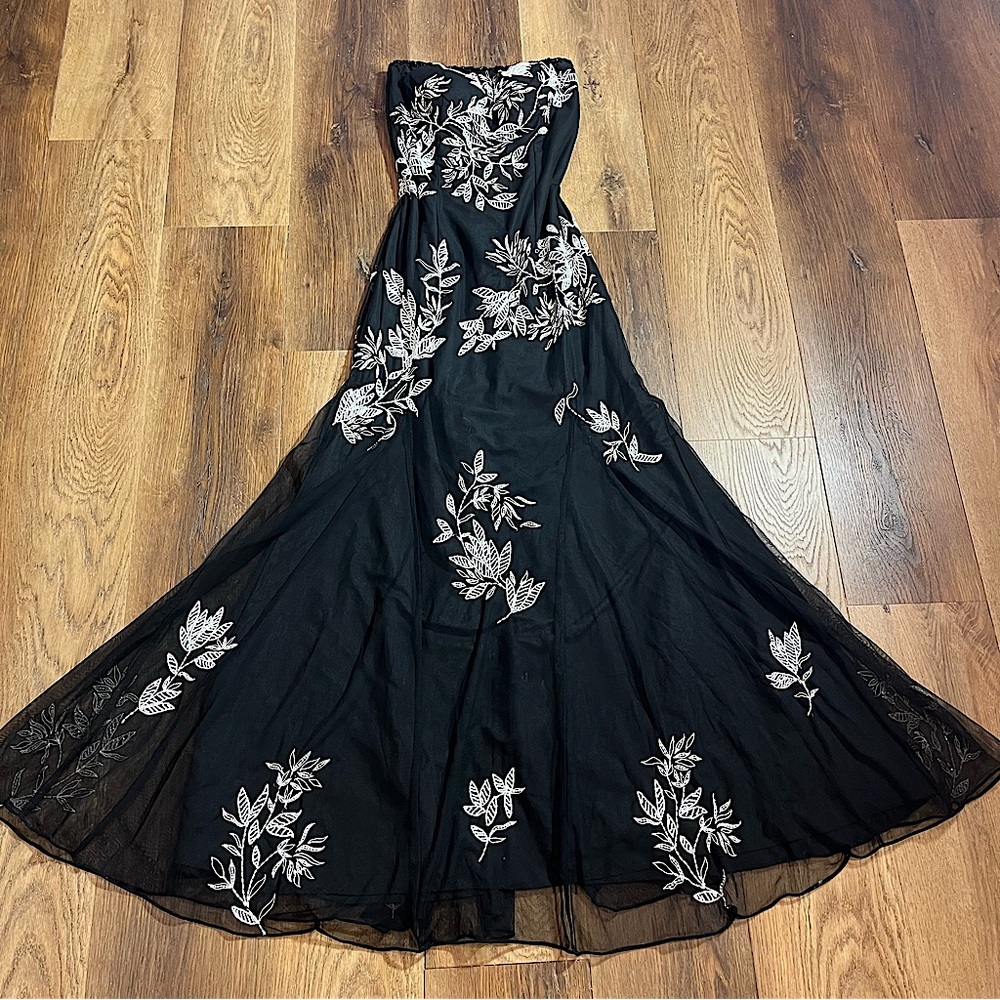 Vintage Y2K Beaded Dress Vintage Prom Dress Vintage Beaded Dress Black White